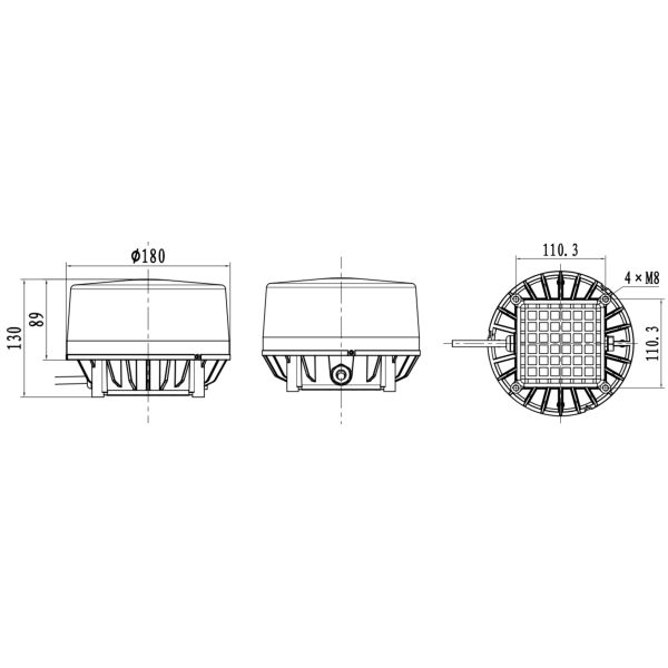 ICAO Compliant OM2K-B Medium Intensity Aviation Obstruction Light For Towers And Buildings