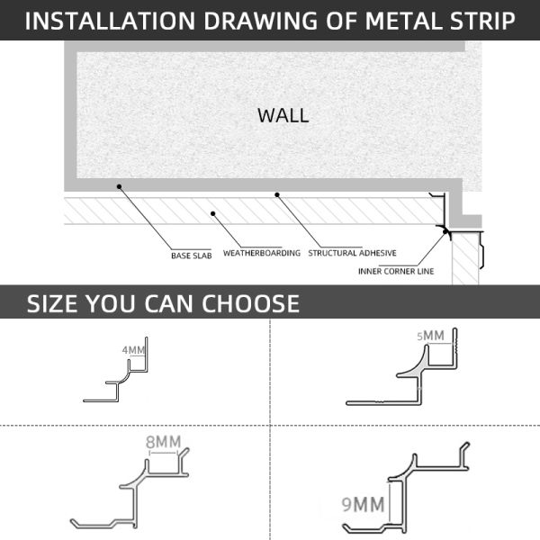Corner Aluminum Tile Trim H Shape Metal Wall Protection Profile