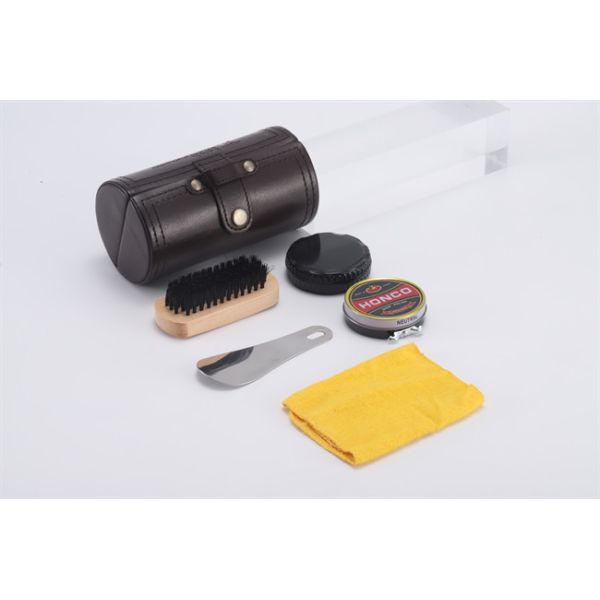 платье ботинки коричневый обувной полир комплект польский губка обувной рог в PU кожаный корпус