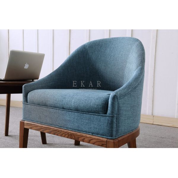 Fabric Leisure Wood Armchair Living Room Chair