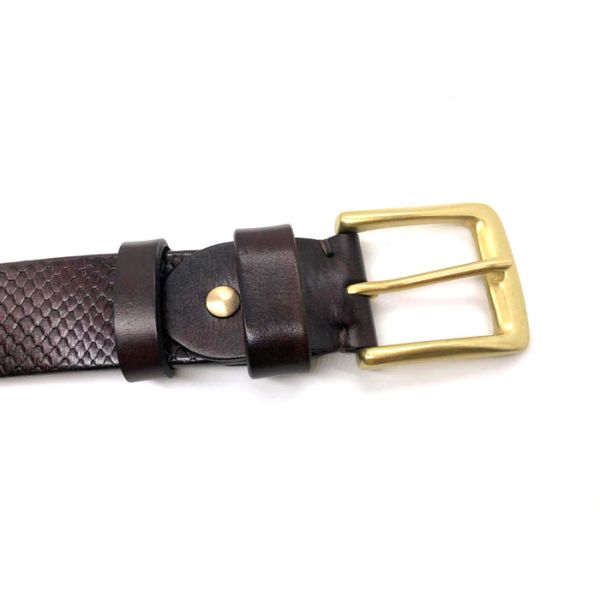 4.0CM Embossed Snake Leather Belt For Boy With Classic Pin Buckle