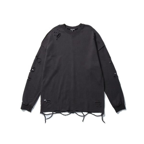 Рукав тазобедренного пробела хлопка фуфайки шеи хмеля круглого длинный огорчил Unisex пуловер