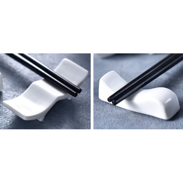 Pure White Savall Ceramic Chopstick Rests Tableware Accessories
