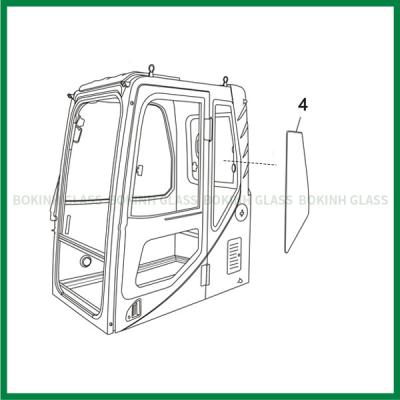 Substituição traseira do para-brisa da posição NO.4 da porta de Cab Glass Left da máquina escavadora de SUMITOMO CATERPILLAR