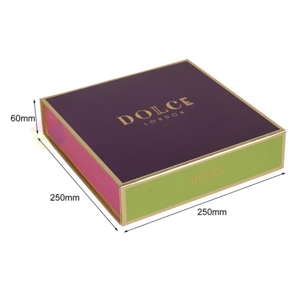 Caja de regalo de dulces de Diwali de cierre magnético personalizable con divisor de papel de oro