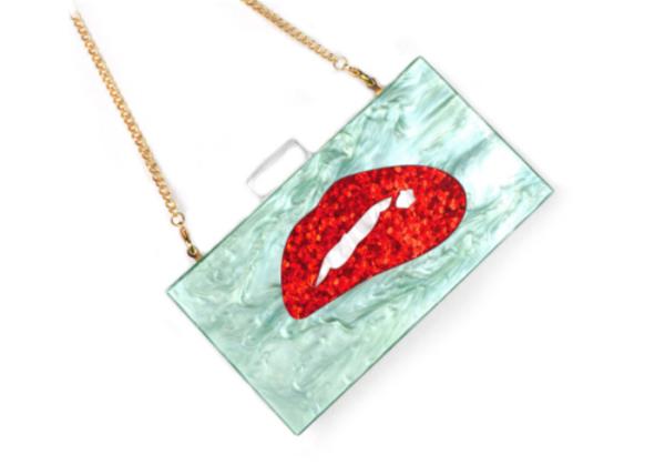 Open Closure Stylish Mouth Womens Clutch Bag Handbag With Fabric Lnternal Material