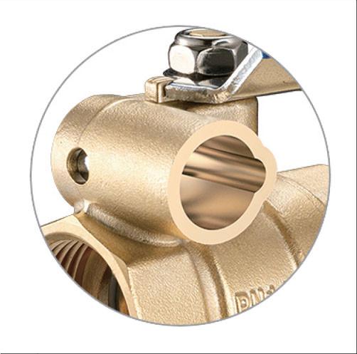 1702-DC Long Lever F x F Mechanical Key Lock Brass Shut-off Valve Ball Type Size DN20 DN25 DN32 with Bottom Meter Outlet