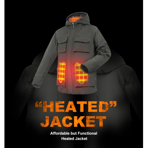 Fibre passionnée électrique Softshell de carbone de veste d'hiver imperméable en bas de la veste avec le Hoodie