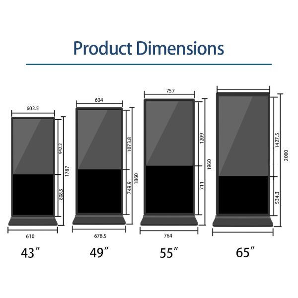 Touch Screen Digital Signage Advertising Totem Indoor 55 Inch Interactive