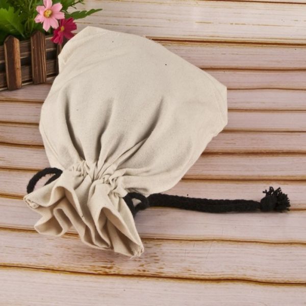 Handled Reusable Cotton Shopping Bags Gift Jute Small Cotton Drawstring Bags