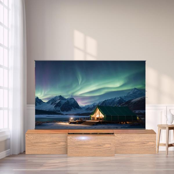 Home Cinema UST Projector Cabinet Customized TV Stand For Short Throw Projector