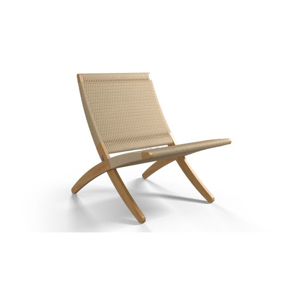 Dining Chair Nordic Lounge Solid Wood Chair Design Classical Woven Rope Non-Foldable