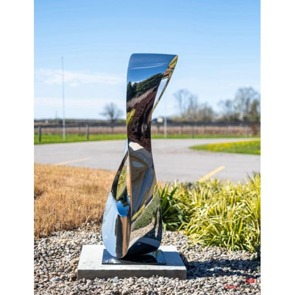 Large Mobius H6 Stainless Steel Sculpture Abstract Outdoor Art for Contemporary Decor