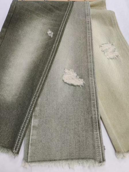 Le style TWILL droit 62% coton APPLE GREEN couleur denim tissu tissé avec 10 * 7 construction JSD3022G pour les jeans