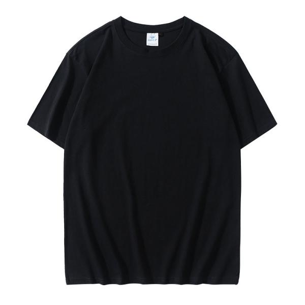 Fashionable Plain Organic Cotton T Shirts Anti Pilling Plain Black Cotton Shirt