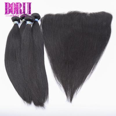 O cabelo humano brasileiro duradouro empacota o cabelo humano pre arrancado das perucas do Frontal do laço 13*4