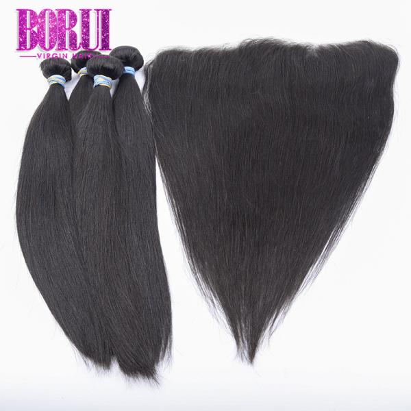 Long Lasting Brazilian Human Hair Bundles 13*4 Lace Frontal Pre Plucked Wigs Human Hair