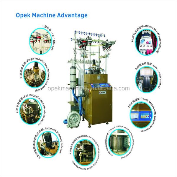 Opek Fully Computerized Control Touch Screen Circular Hat and Scarf Knitting Machine