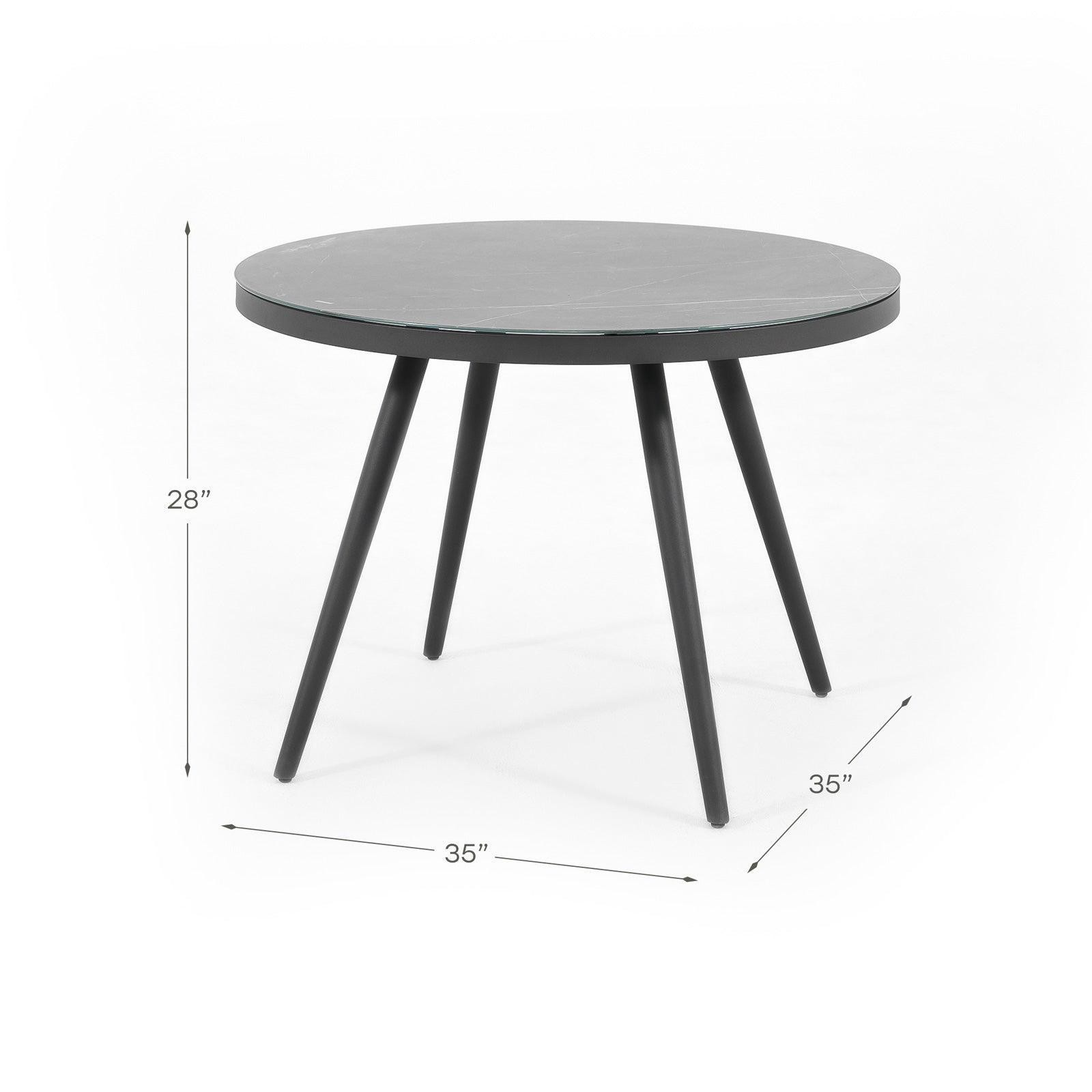 Specific AJUNION Wicker Rattan Outdoor Dining Set Aluminum Frame Round Table 4 Seating