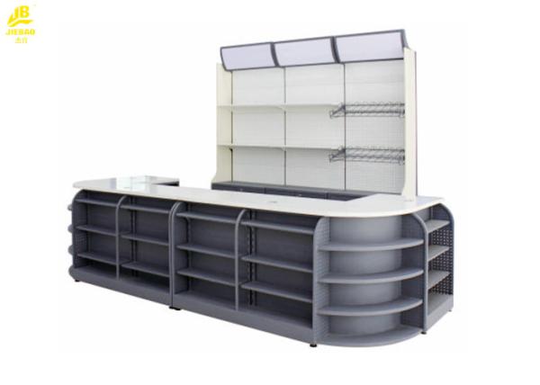 3400x600x2100mm Supermarket Checkout Stands , CR Steel Modern Retail Checkout Counters