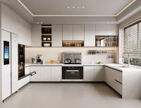 Combinação de cores de madeira Design em forma de U Melamina Modernos gabinete de cozinha