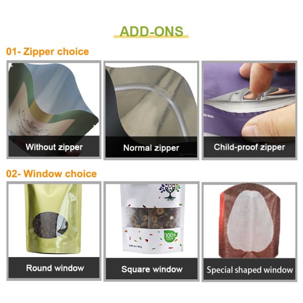 Custom Order Gravure Printing Dry Food Packaging Bags Zipper Bags for Sour Cream Chips Turkey Jerky Coffee Bean Storage