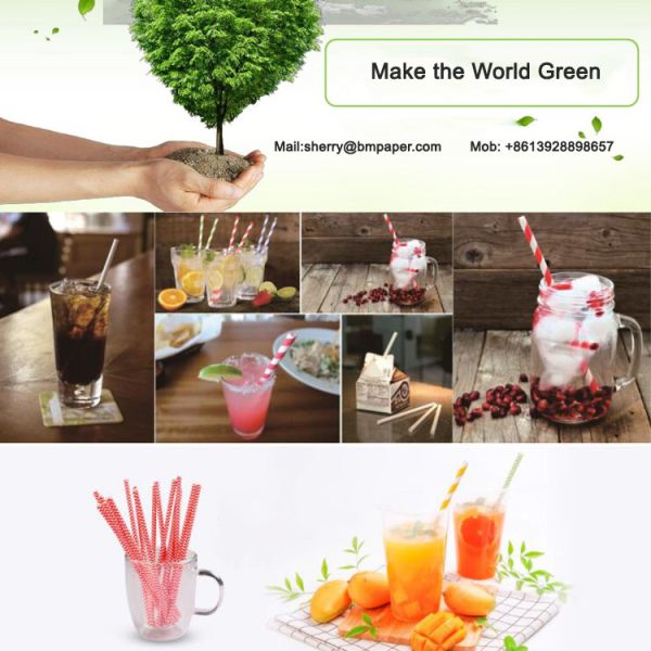 60gsm Virgin Red / Green Printed Food Grade Paper to Make Paper Straws