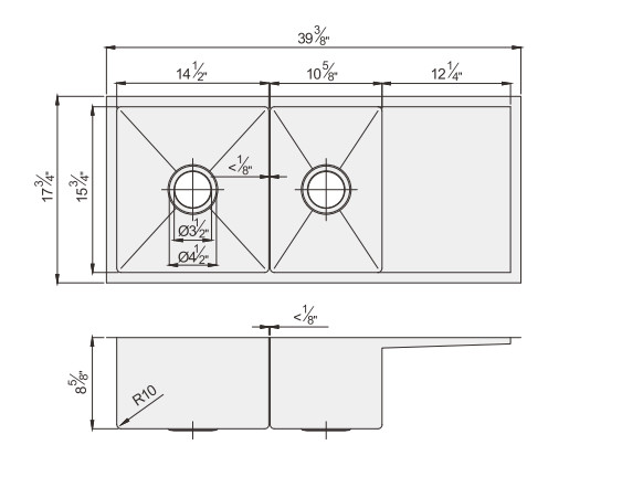 Кухонная раковина нержавеющей стали 304 с Драйнбоард ограничивала пожизненную гарантию