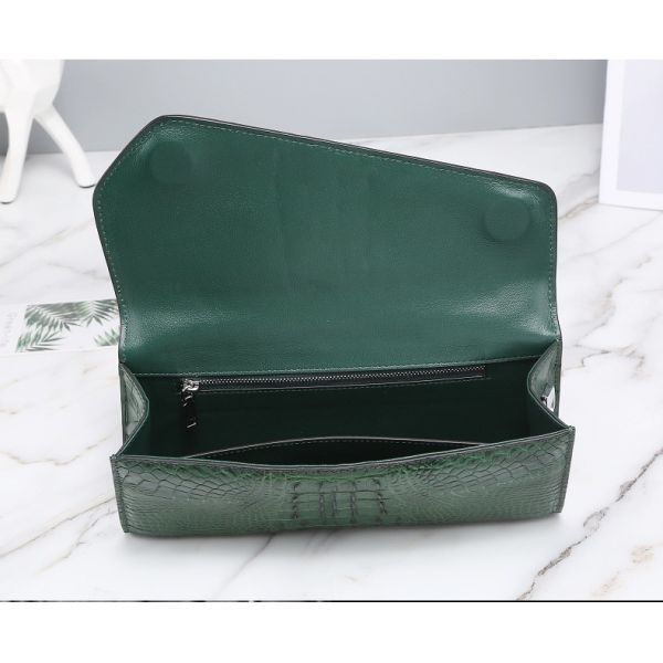 Authentic Crocodile Skin Women Envelop Purse Genuine Alligator Leather Lady Phone Clutch Bag Female Cross Shoulder Bag