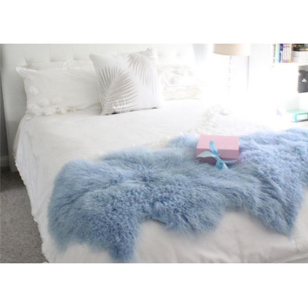 Неподдельный тибетский ход овчины для двуспальной кровати, мягкого одеяла меха овчины