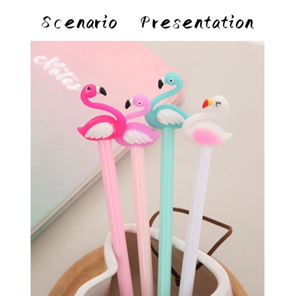 Silicone Head Flamingo Creative Gel Ink Pen 0.5mm Cute Neutral Pen For School Office