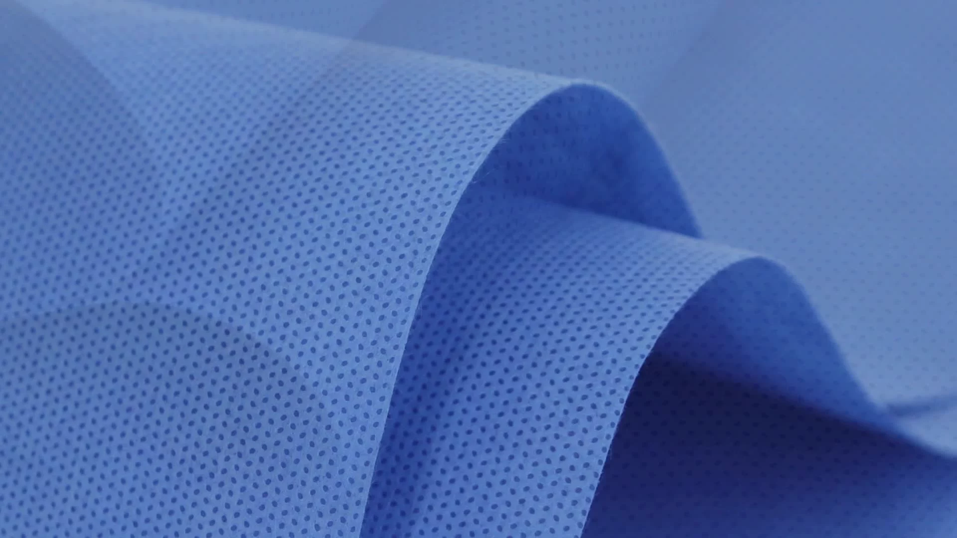 Suministro de fábrica SMS no tejido blanco azul para bata médica, sábana no tejida, tela no tejida