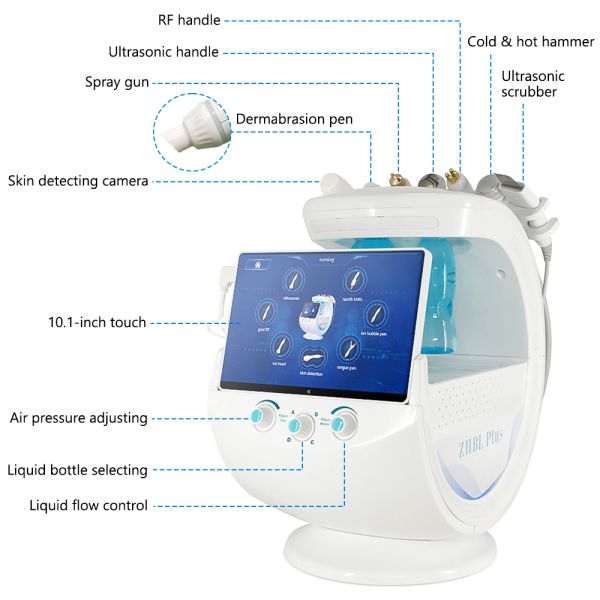 Smart Ice Blue Hydra Microdermabrasion Facial Skin Care Machine Hydra Dermabrasion Beauty Machine with Skin Analysis