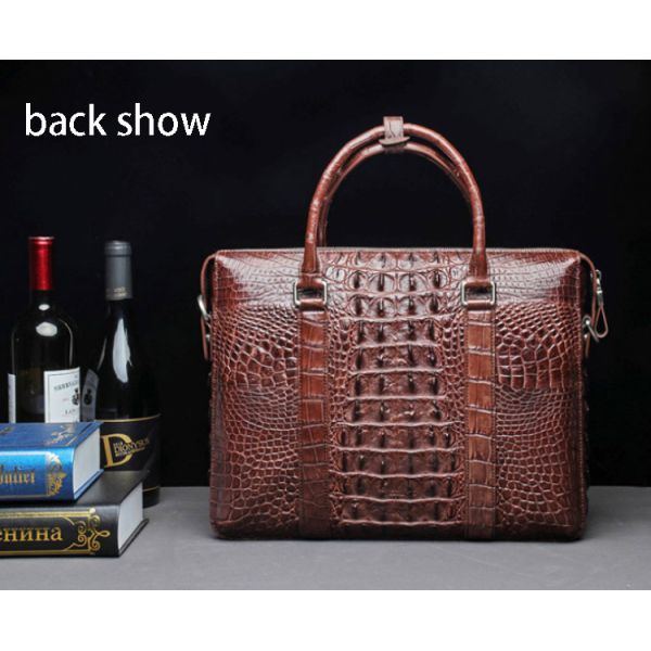 Factory wholesale sales promotion crocodile leather handbag shoulder slung briefcase men's business bag