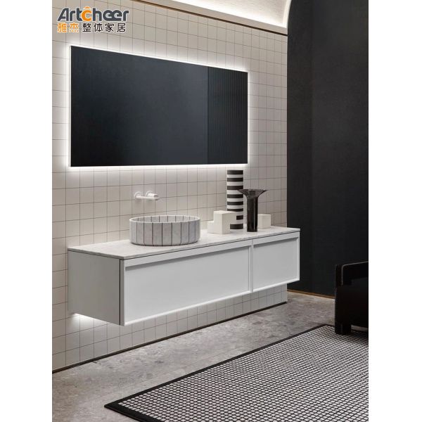 Ванная ванная установка 42 дюйма современный одновальный раковина гостиная плавучий настенный шкаф