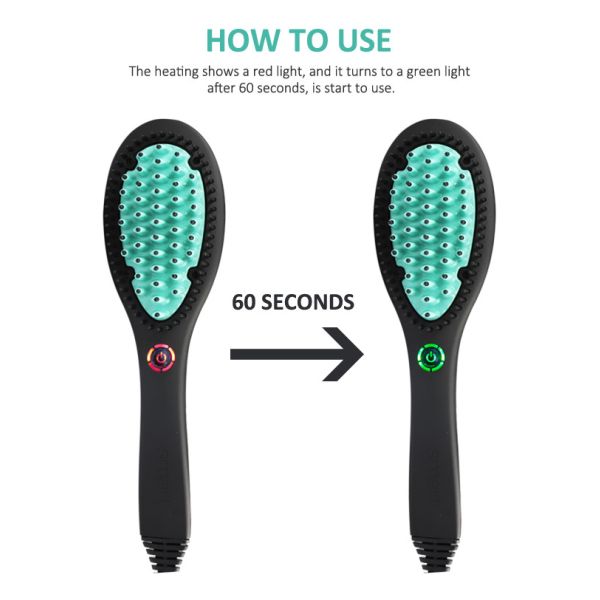 Dual voltage Nylon Ionic Hair Straightener Comb Ceramic Coating