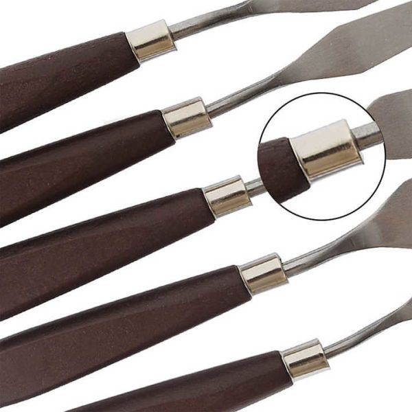 5 Piece Stainless Steel Artist Palette Knife Set For Oil Acrylic Paint Cake Decorating