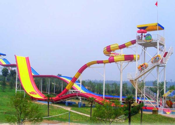 Professional Fiberglass Water Slide , Water Slide Pipe For Residential Park