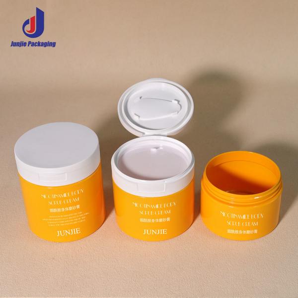 Plastic Pet Cosmetic Cream Jars Pots Containers 250ml-700ml Plastic Jars with Lids Cream Jar Body Scrub Containers