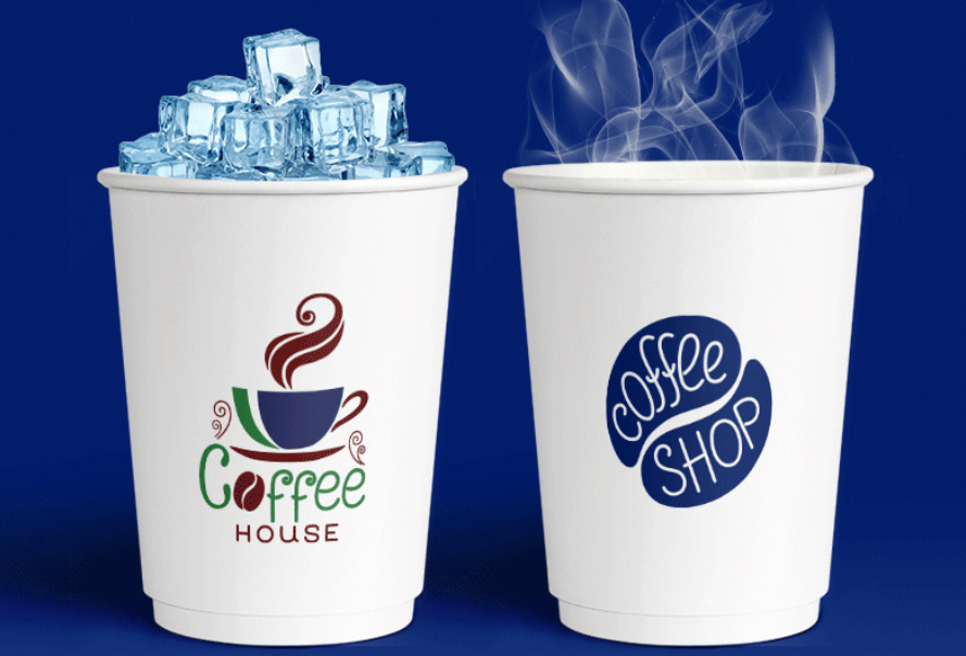 Leak Proof Lids Double PE Coated Biodegradable Coffee Cup Custom Logo Bubble Tea Hot Drinks