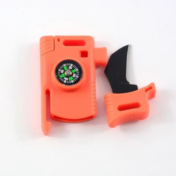 Multi Tool Fire Starter Whistle Compass Tactical Buckle for Camping Hiking 13mm Size