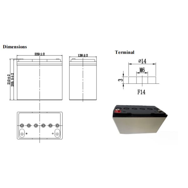 AT 12v 55ah EV Lead Acid Batteries EV22 Electro Tricycle Sulfuric Acid Battery