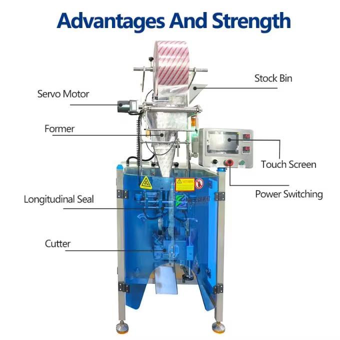High Quality Servo Motor Food Powder Curry Five Spice Chili Cumin Cinnamon Turmeric Oregano Powder Sachet Packing Machine