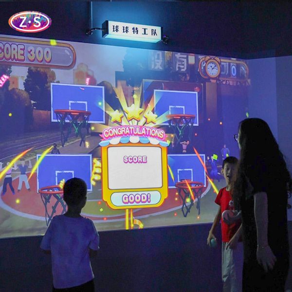 Multi Ball Interactive Wall Projection Game System Featuring Laser 3D Short-throw