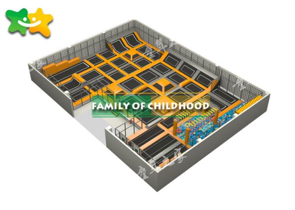Indoor Trampoline Park Equipment , Kids Exercise Trampoline Easy Installation