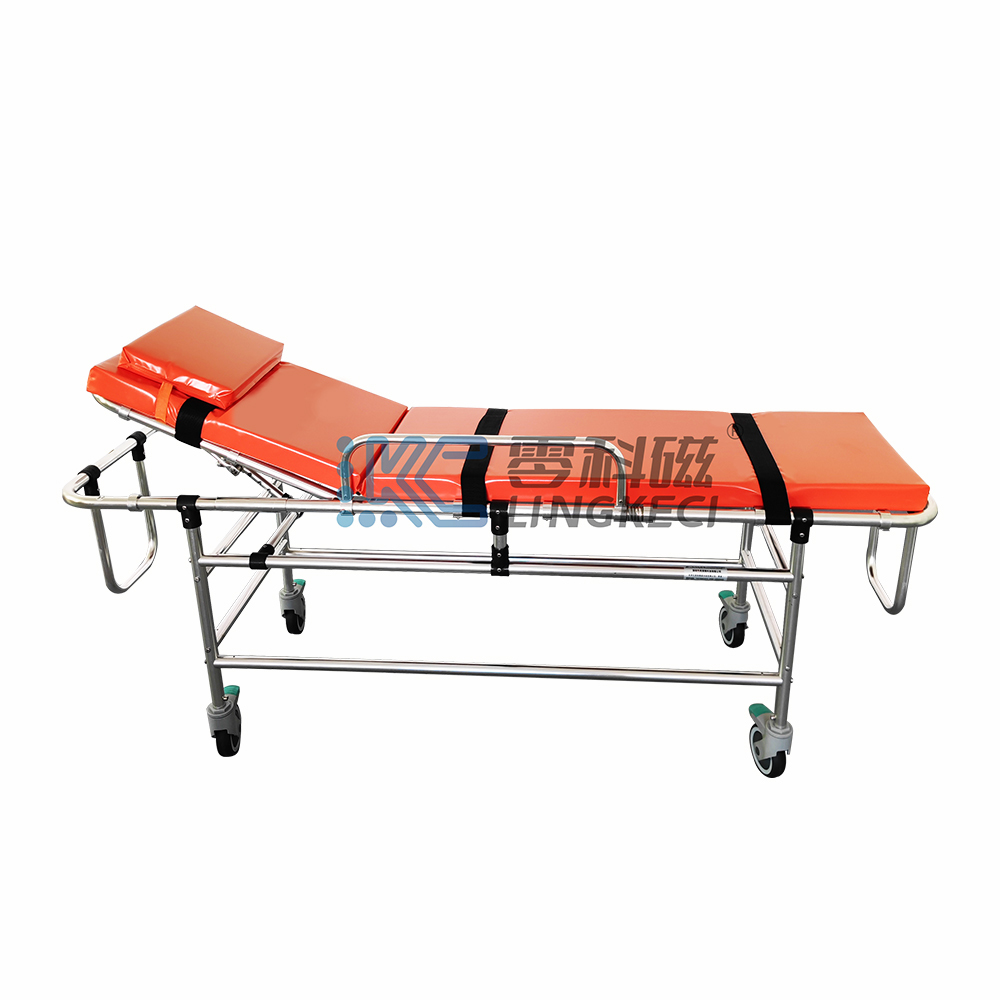 MR Dedicated Non- Magnetic Transfer Bed Portable Emergency Stretcher Bed with Brakes for MRI Department