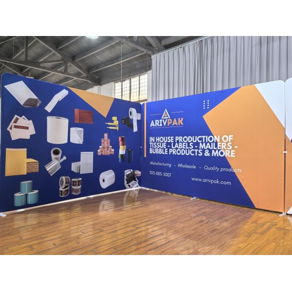 U Shape 10x20 Booth Backdrop Tension Fabric Wall Display Custom