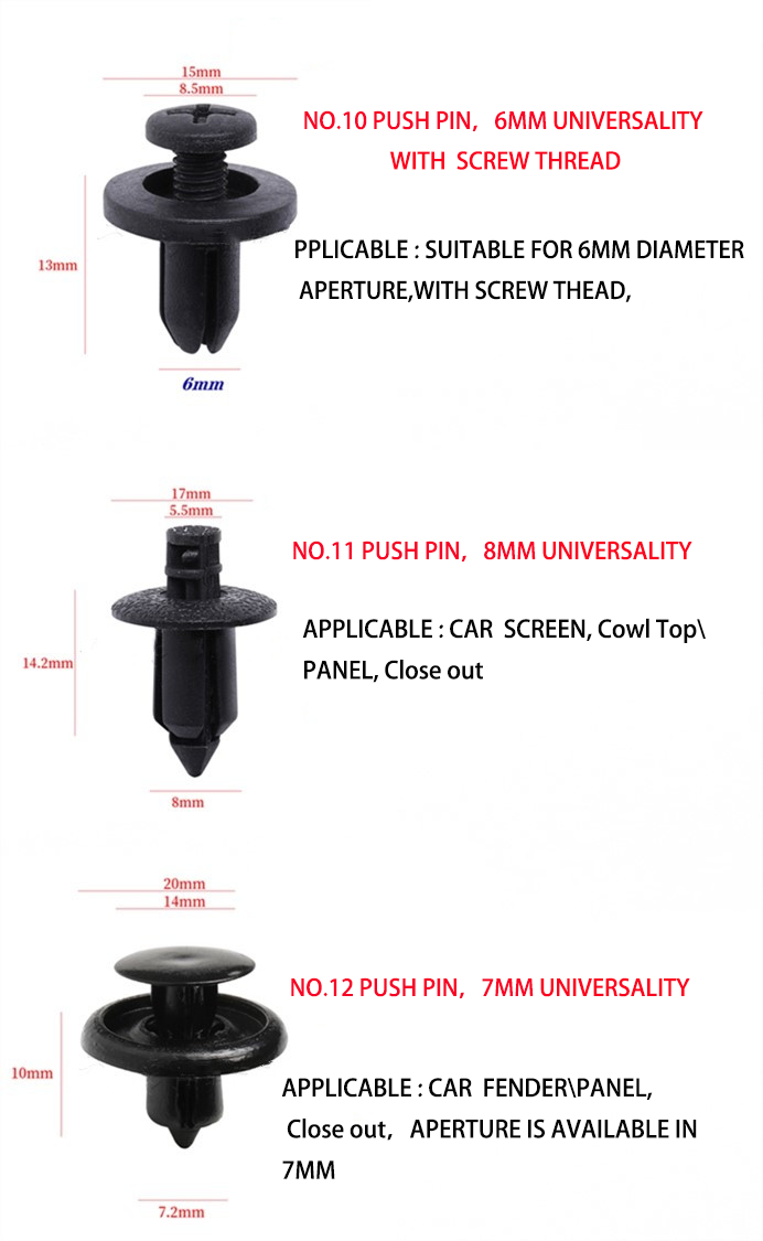 Car Door Bumper Car Repair Parts Automotive Nylon Plastic Rivet Clips