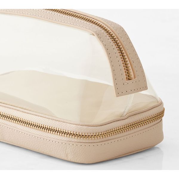 Zipper Type Leather Makeup Organizer Storage Box Double Layer Customized Logo