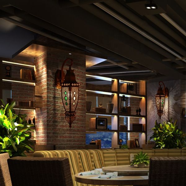 Villa Cour de style musulman Lampes murales en cuivre Lampes murales en cuivre